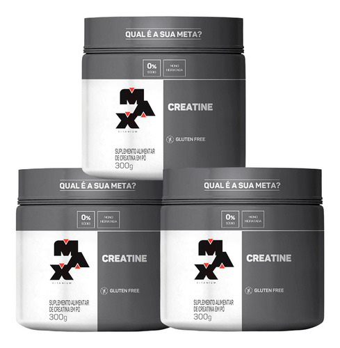 Creatina - 300g - Max Titanium - Kit Com 3 Unidades 