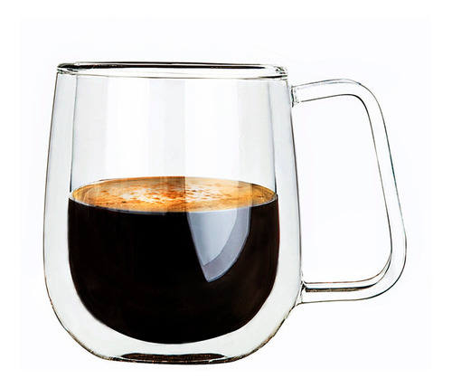 Imagen 5 de 10 de Set 2 Tazas De Vidrio Doble Pared Café Mug 300 Ml Grande