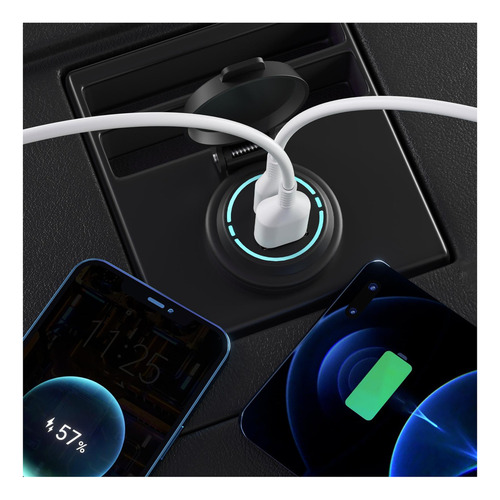 Enchufe De Usb Modificado Pd Tipo C + Qc 3.0 Para Carro De