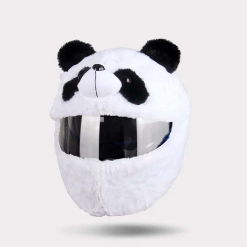 Funda Para Casco Motocicleta, Universal, Oso Panda, Peluche