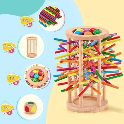 Montessori Juegos De Mesa Para Niños De 4-6-8-12, 48 Palos D