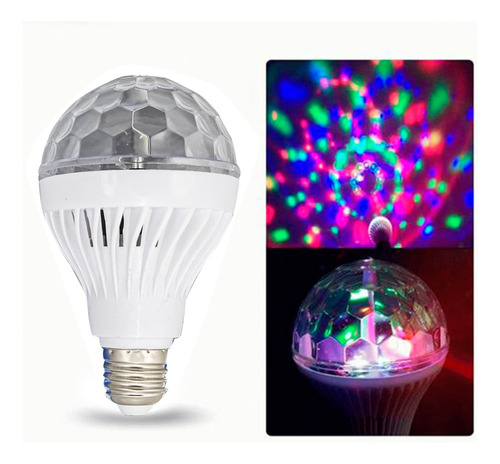 Lampara Luz Led Tipo Discoteca E27 Con Movimiento Rgb