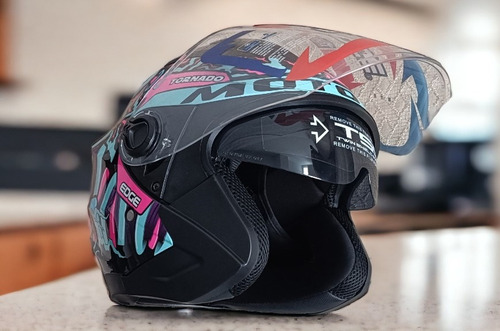 Casco Moto Edge Semi Integral Doble Visera Talla M