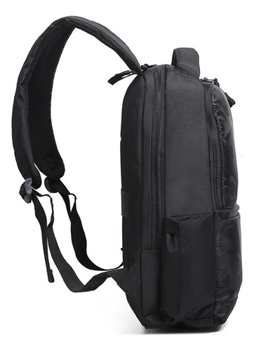 Mochila Alpine Skate Compacta Con Bolsillo Portanotebook Color Negro Diseño De La Tela Lisa