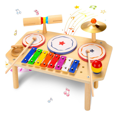 Set De Instrumentos Musicales Para Niños Xilófono De Madera