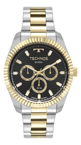 Relógio Technos Masculino Riviera Bicolor - 6p79bu/1p Cor da correia Dourado