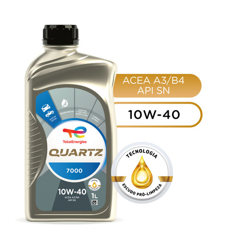 Óleo de motor Total Quartz Semi sintético 10W-40 para carros, picapes e suvs Acea A3/B4 e API SN de 1 unidade x 1L