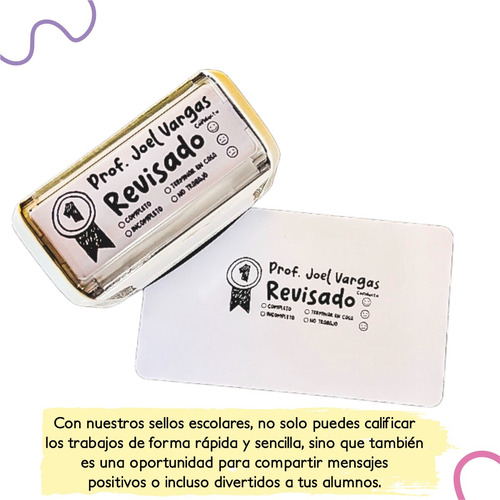 Imagen 3 de 6 de Sello Para Maestras Y Educadoras 5.8 X 2.2 Cm Personalizado