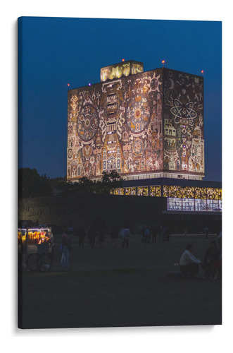 Canvas Lab Cuadro La Biblioteca De La Unam 105x70