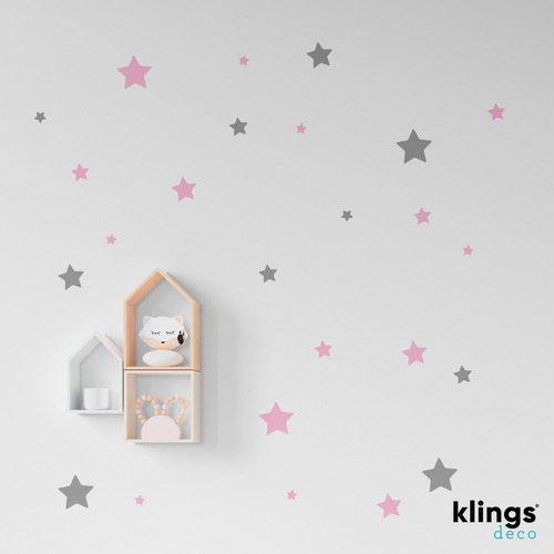 Imagen 2 de 2 de Vinilos Decorativos Estrellas Trama Nordicas