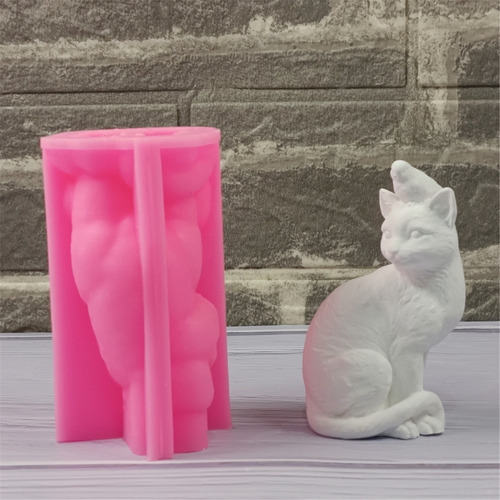 Moldes De Silicona Con Forma De Figura De Gato Para Vela De