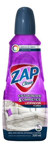 Zap Clean Limpa Estofados e Carpetes Líquido Flores Premium Frasco 500ml