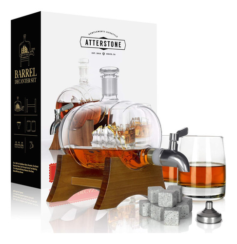 Atterstone Juego De Decantadores De Whisky De Barril,