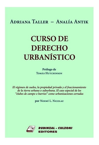 Cur So De Derecho Urbanistico - Taller, Adriana - Antik  Ana