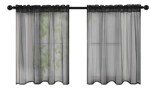 Cortinas Cortas De Color Liso En Forma De Z Para Cocina Y Ba
