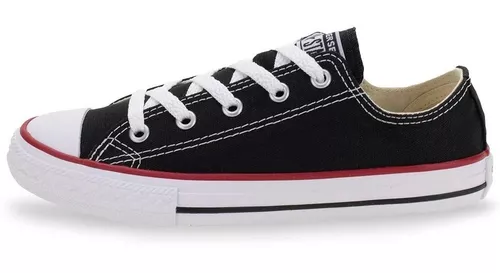 Tênis Converse Chuck Taylor All Star Infantil Preto Vermelho CK00020007 -  Menina Shoes