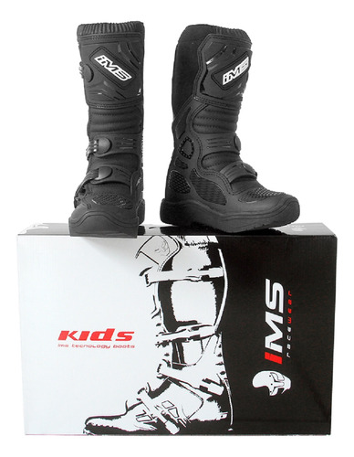 Bota Motocross Infantil Ims Track Kids Preta Off Road