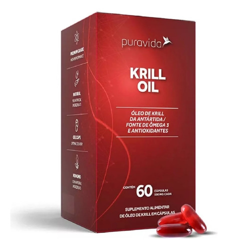 Krill Oil Ômega 3 Lipossomal Puravida 60 Cápsulas