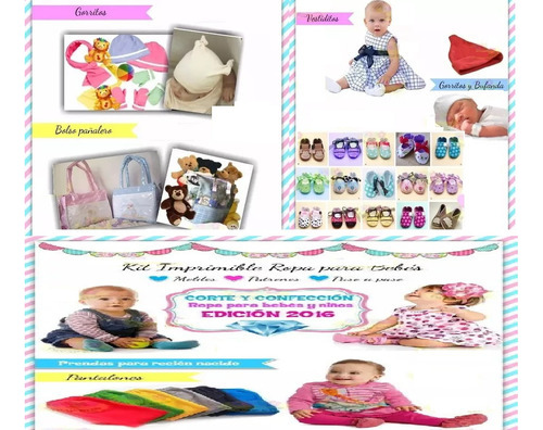 Kit Imprimible Moldes Y Patrones De Ropa Para Bebes