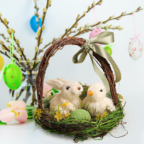 De Pascua Y Pollito Decoración Escultura Huevo De Pascua