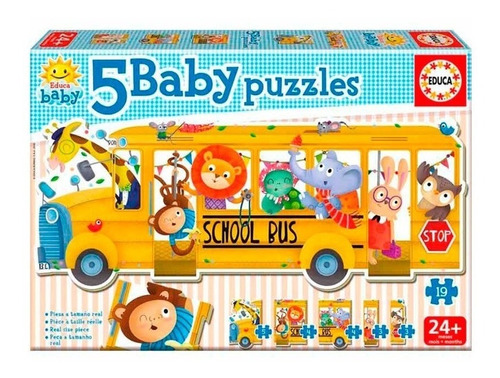 Juego De Mesa Baby Puzzle School Bus