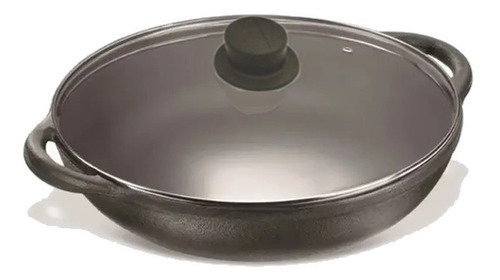 Imagem 1 de 1 de Panela Parmegiana De Ferro Fundido Com Tampa De Vidro 20cm