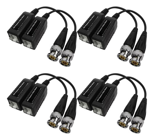 Pack X4 Balun 2mp Coaxial Cámaras Seguridad Hikvision Dahua