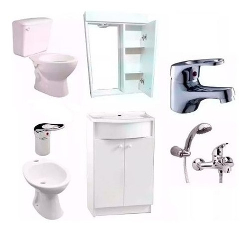 Juego Baño Completo Ferrum Sanitarios Griferia Monocomando