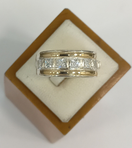 Exclusivo Anillo Plata Fina Oro 18 Ktes Circones Finos Gps