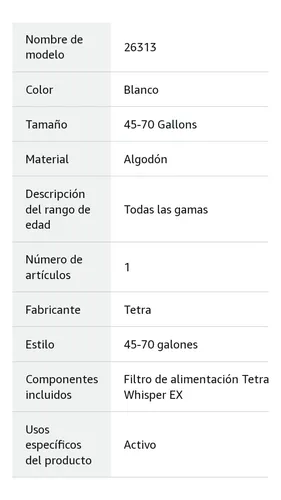 Filtro Para Pescera 70 Gl