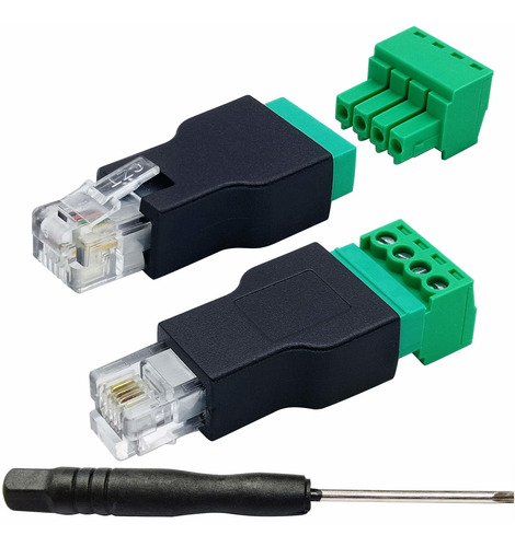 Terminal De Tornillo Rj11 Rj11 4p 4c Macho A 4 Pines He...