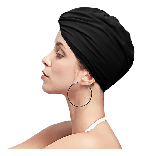 Gorro De Natación Elástico Para Mujer, Cubierta De Turbante