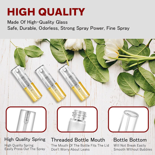 200pc 2ml Vidrio Botella Pulverizadora Atomizador De Perfume