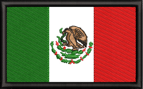 Pack De 25 Pza Bordado Bandera De México Con Velcro