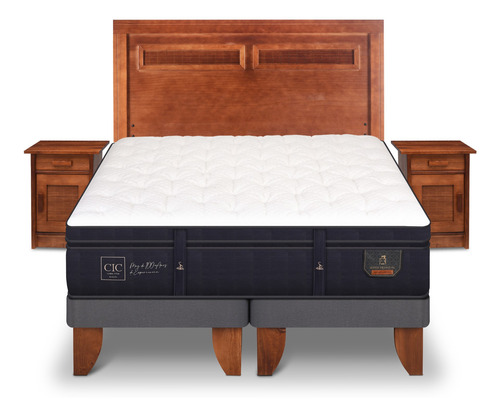 Cama Europea Super Premium 2plaza Bd Milan Cic Azul