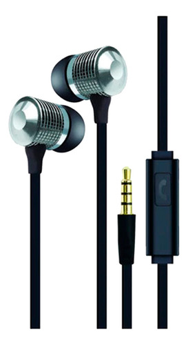 Auriculares In Ear Cable Plano Microfono Carcasa Metal Coby Color Plateado