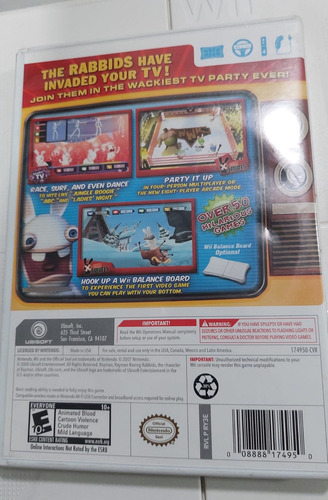 Rayman Riving Rabbids Nintendo Wii Original Y De Uso (Usado)