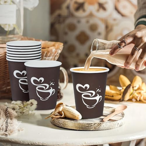 100 Vasos De Papel De 12 Oz, Vaso Desechable Para Bebidas Ca