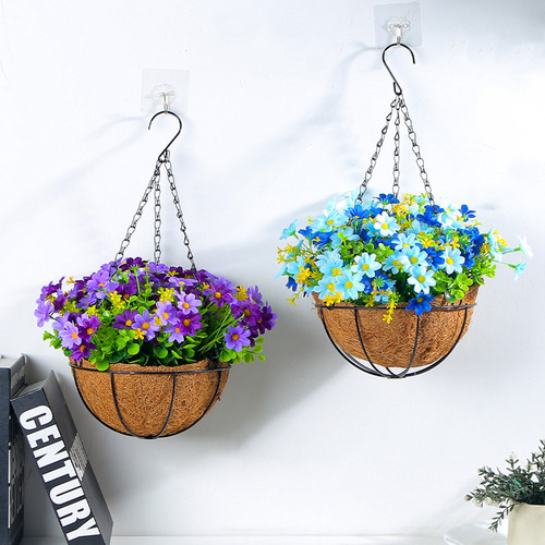 Cestas Colgantes De Flores Artificiales Y Macetas Colgantes