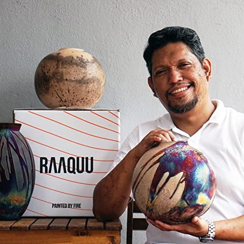 Raaquu Koban Jarrón De Cerámica Raku De 7 Pulgadas - Cerámic