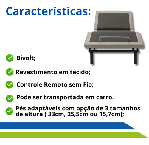 Cama Articulada Motorizada Resistente Até 341kg Obeso Idoso