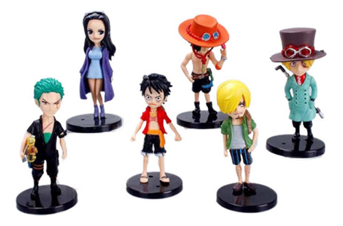 Juego De 6 Minijuguetes De Figuras De Anime De Una Pieza, Mo