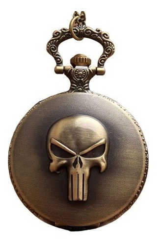 Genial Reloj De Bolsillo Punisher El Castigador Pocket Watch