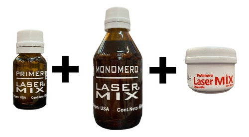 Kit Laser Mix Acrilico Esculpidas Primer + Monomero+polimero