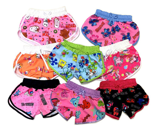 Short Nena Estampado Modal Varios Motivos T.4 Al 14 Pack X 6