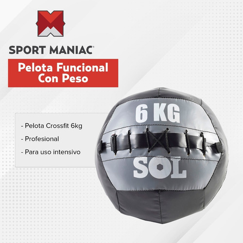 Imagen 3 de 5 de Kit Sport Maniac Medicine Ball Cuero De 3kg, 6kg, 9kg