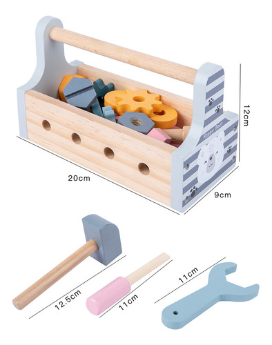 Caja De Herramientas De Madera Juguete Didáctico Para Niños