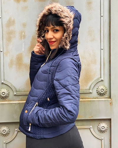 Imagen 3 de 10 de Campera Mujer Piel Invierno Capucha Importada Chaleco