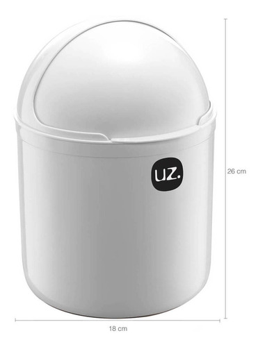 Lixinho UZ pia com tampa e porta detergente cor branco 4L
