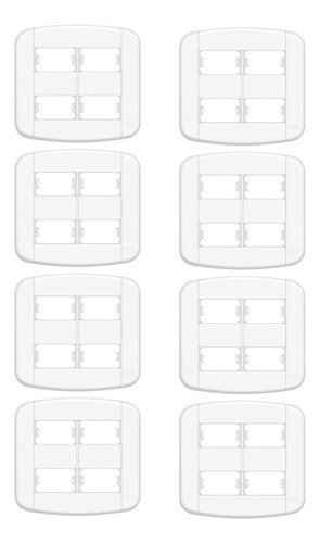 4 Módulos Distanciados - Placa 4x4 Blanc+ Fame Kit 8 Unid. Cor Branco